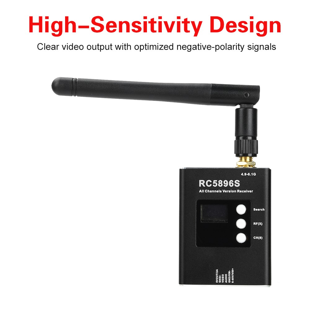 DC6-40V RC5896S Receiver 5.8GHz Video Receiver Compatible 5.8G Image Transmitter