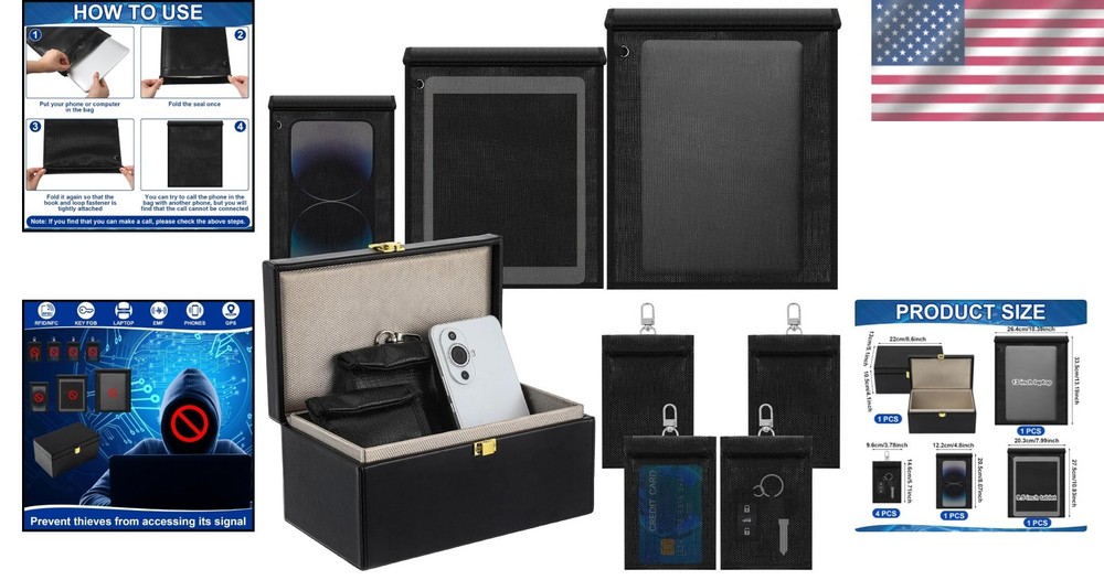 Faraday Box & Multi-Sized Bags - Fireproof, Waterproof Travel Security Solution