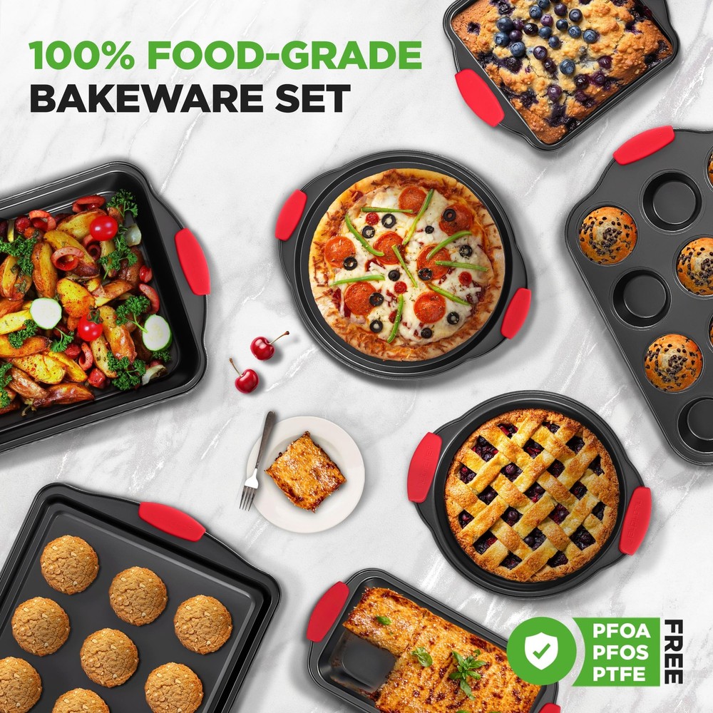 NutriChef 10-Pc Non-Stick Carbon Steel Bakeware Set - Baking Pans