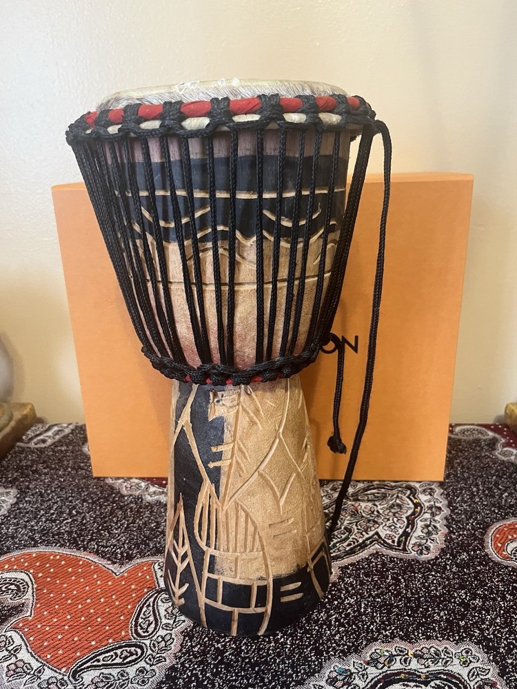 Large African ( Djembe?)  Drum Handcrafted