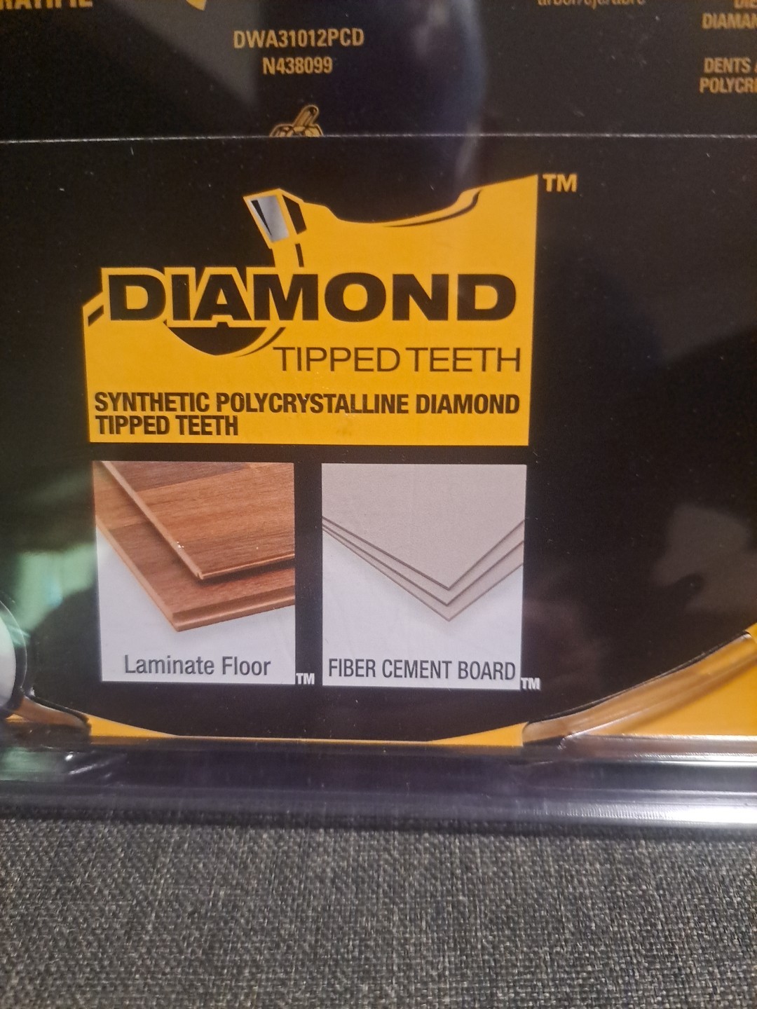 Dewalt DWA31012PCD 10” 12T Laminate Prefinished Flooring & Fiber Cement Blade