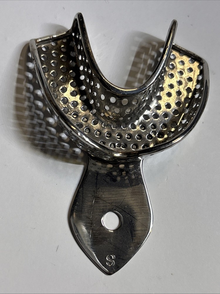Metal Impression Trays Lower  Full Denture Perforated Small Dental Instruments