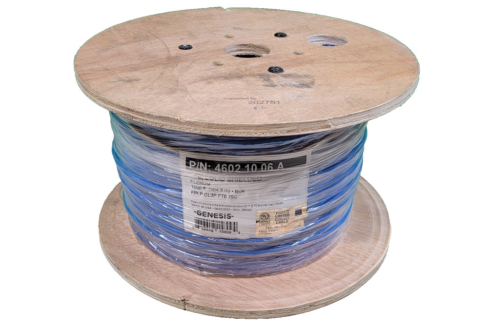 Genesis 18/2 18 AWG 2C Solid Shielded 1000' Plenum Fire Alarm Cable 46021006A