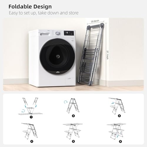 Clothes Drying Rack Foldable 2-Level Laundry Racks for Drying Clothes