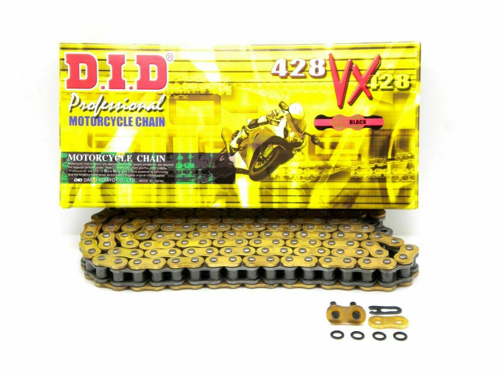 D.I.D DID 428 VX Pro Series Sealed X-ring Gold or Natural Motorcycle Drive Chain