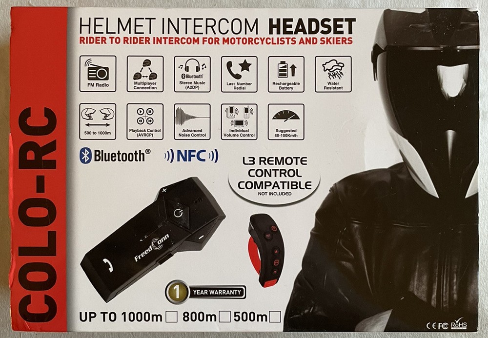Motorcycle Bluetooth Headset FreedConn COLO-RC Communication Intercom Helmet