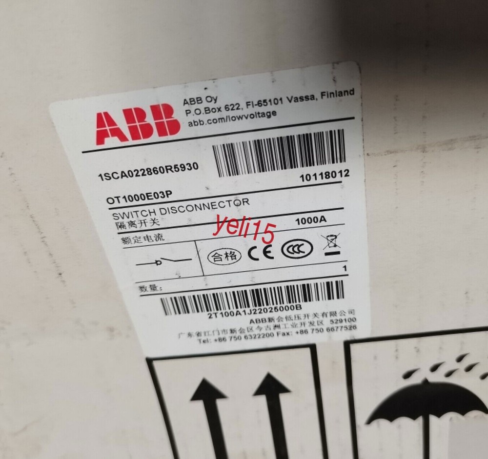 ABB DISCONNECT SWITCH OT1000E03P FAST DELIVERY