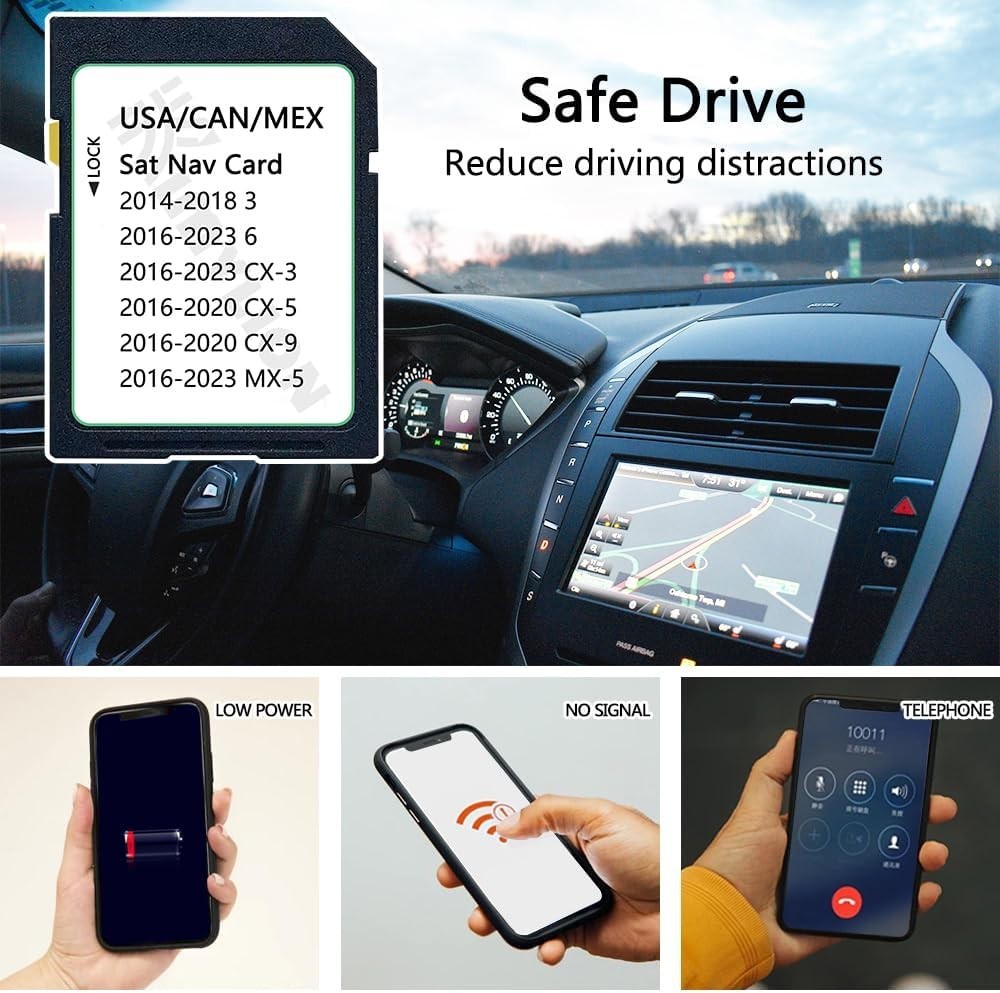 Upgraded Navigation SD Card - , Offline GPS Map & HUD Support, Compatible wit...