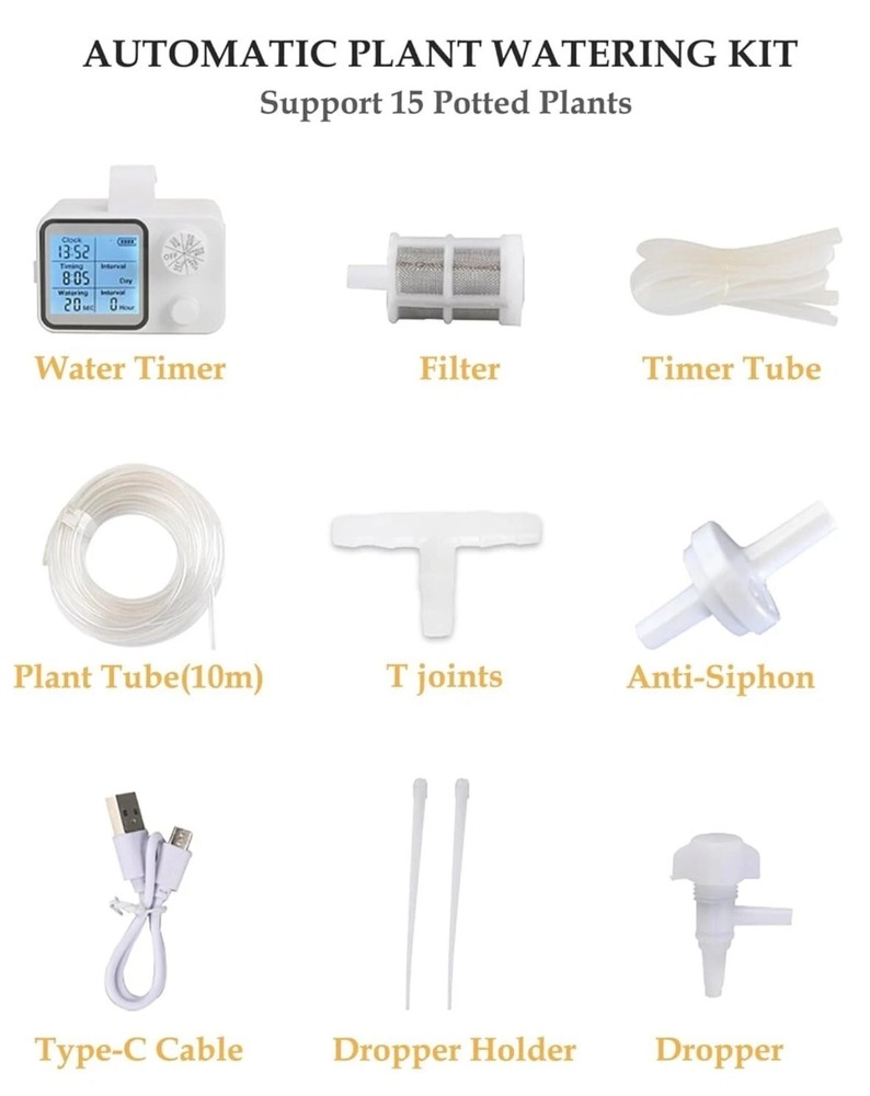 Automatic Plant Watering Device Drip Irrigation Watering System Kit for Vacation