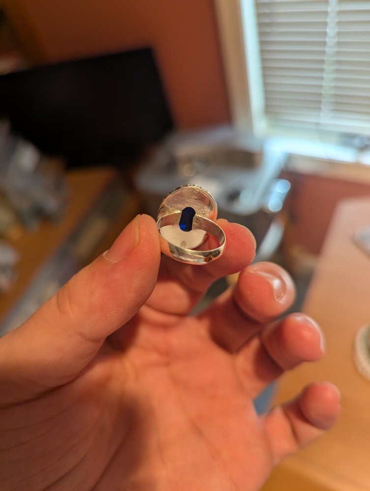 Blue Sapphire Oval Ring Size 9