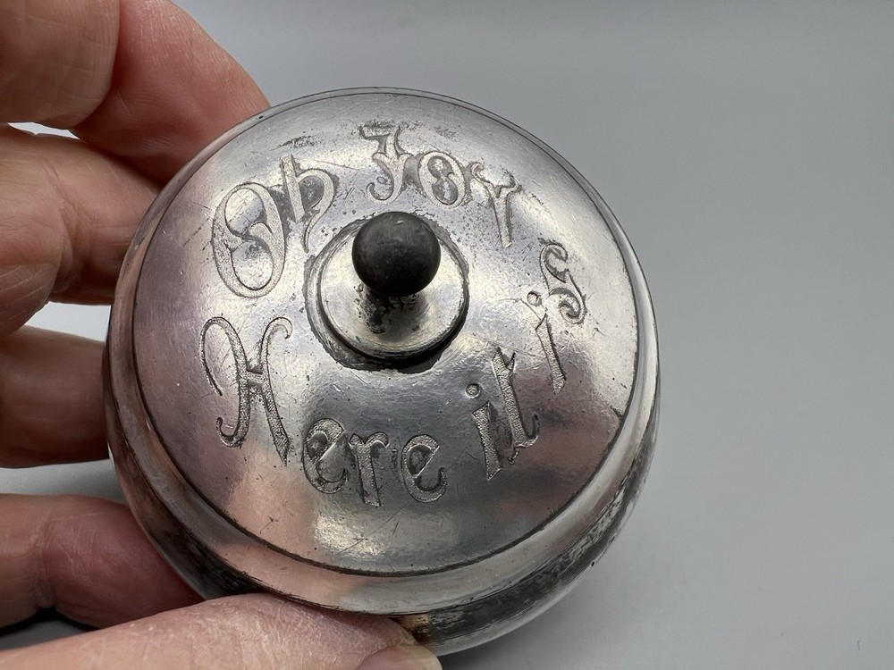 Antique Queen City Silver Plated Lidded Trinket Bowl Embossed Oh Joy Here It Is