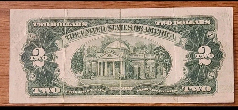 1953-A $2 ....Third printing shift upwards. Scarce