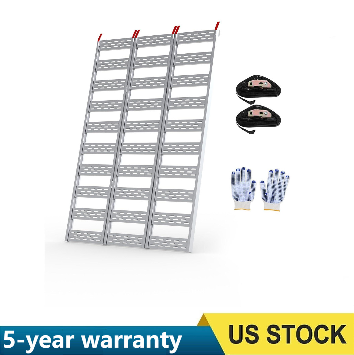 76x50" Tri-Fold Aluminum Truck Loading Ramp 1500 Lbs Heavy Duty ATV Ramp Pickup