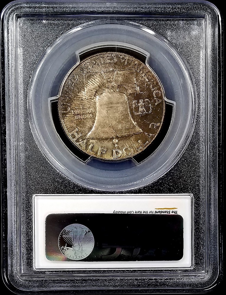 1955 Franklin Half Dollar certified MS 65 by PCGS! Deep toning!