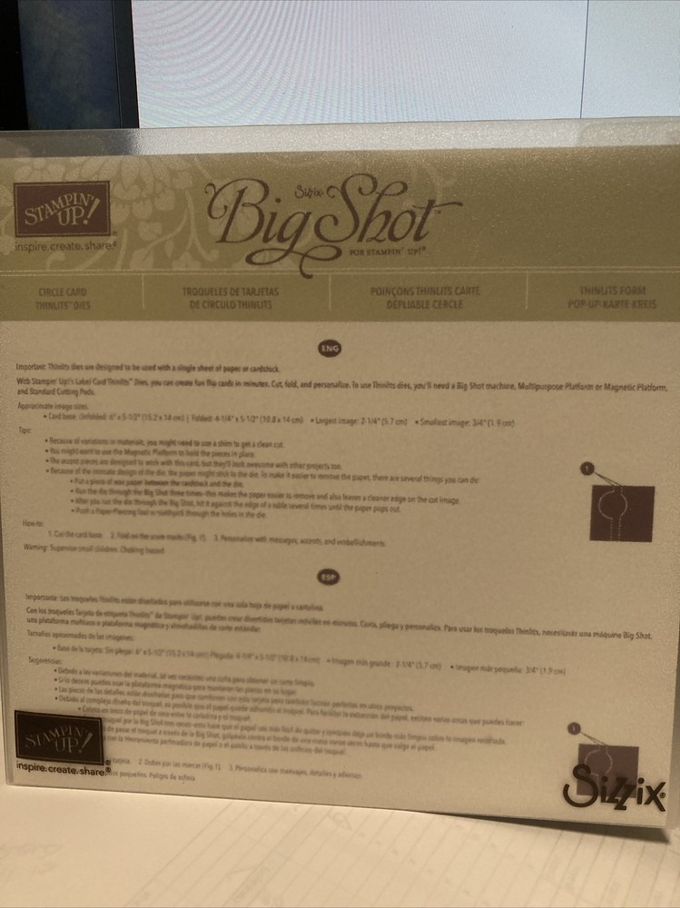 Stampin' Up Big Shot Sizzix Thinlits Dies CIRCLE CARD # 133480  *NEW*