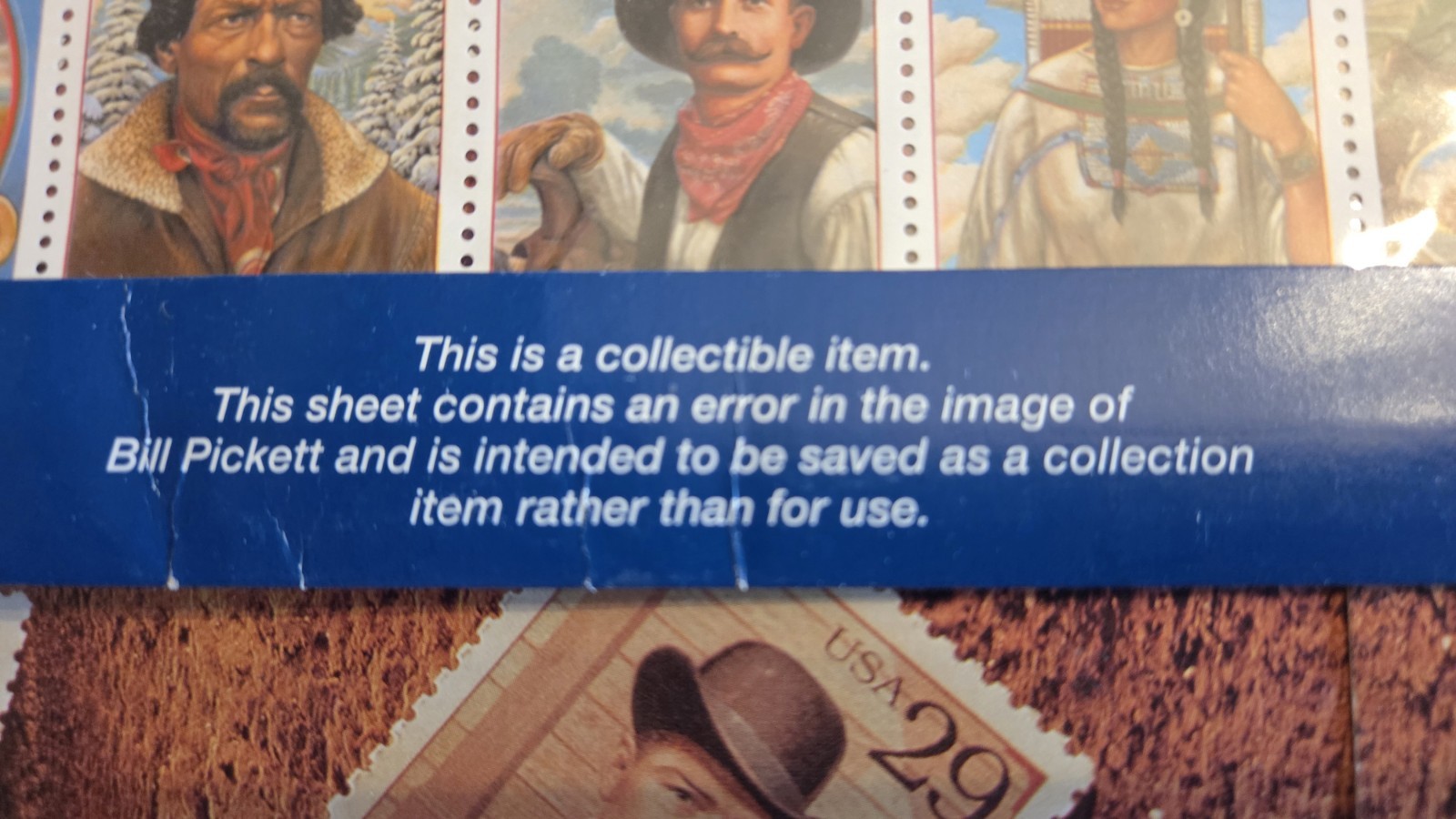 United States Sc# 2870 Legends of the West Recalled Error Sheet Mint MNH + BOOK