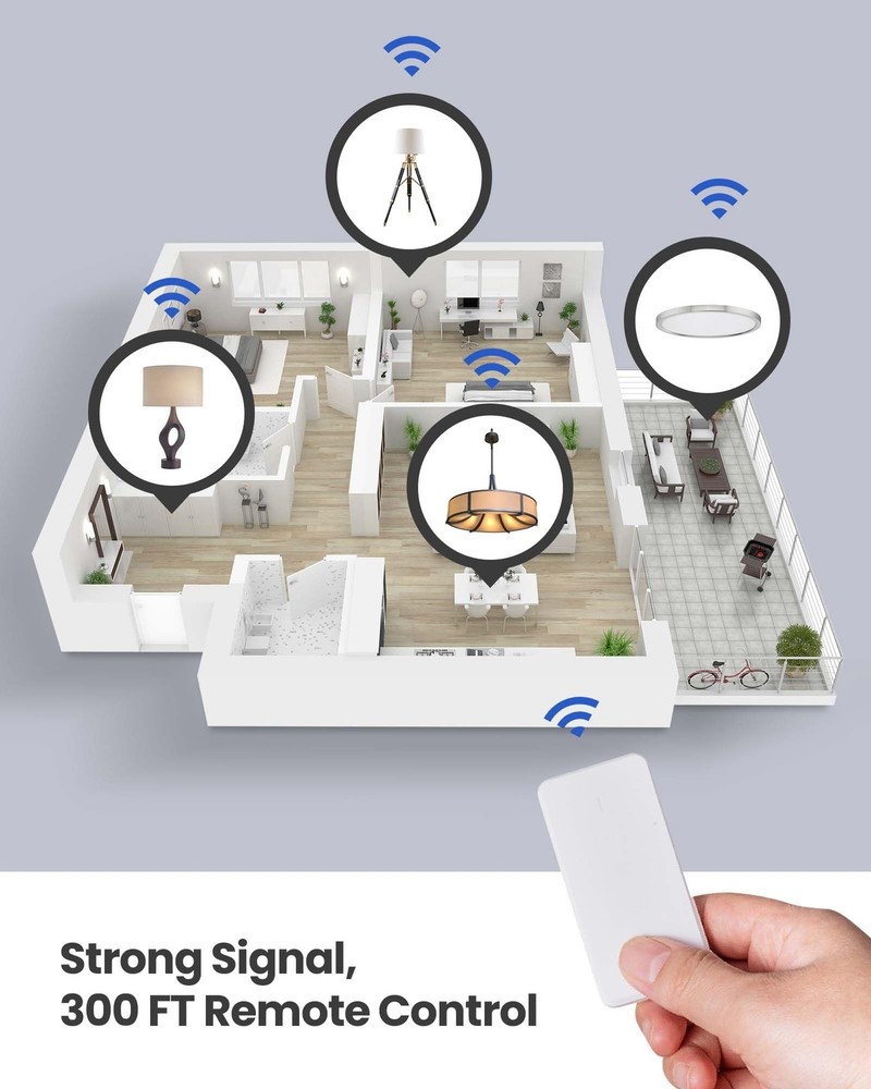 Remote Control Outlet Plug Switch, Buckle Design & Removable Wireless Light S...