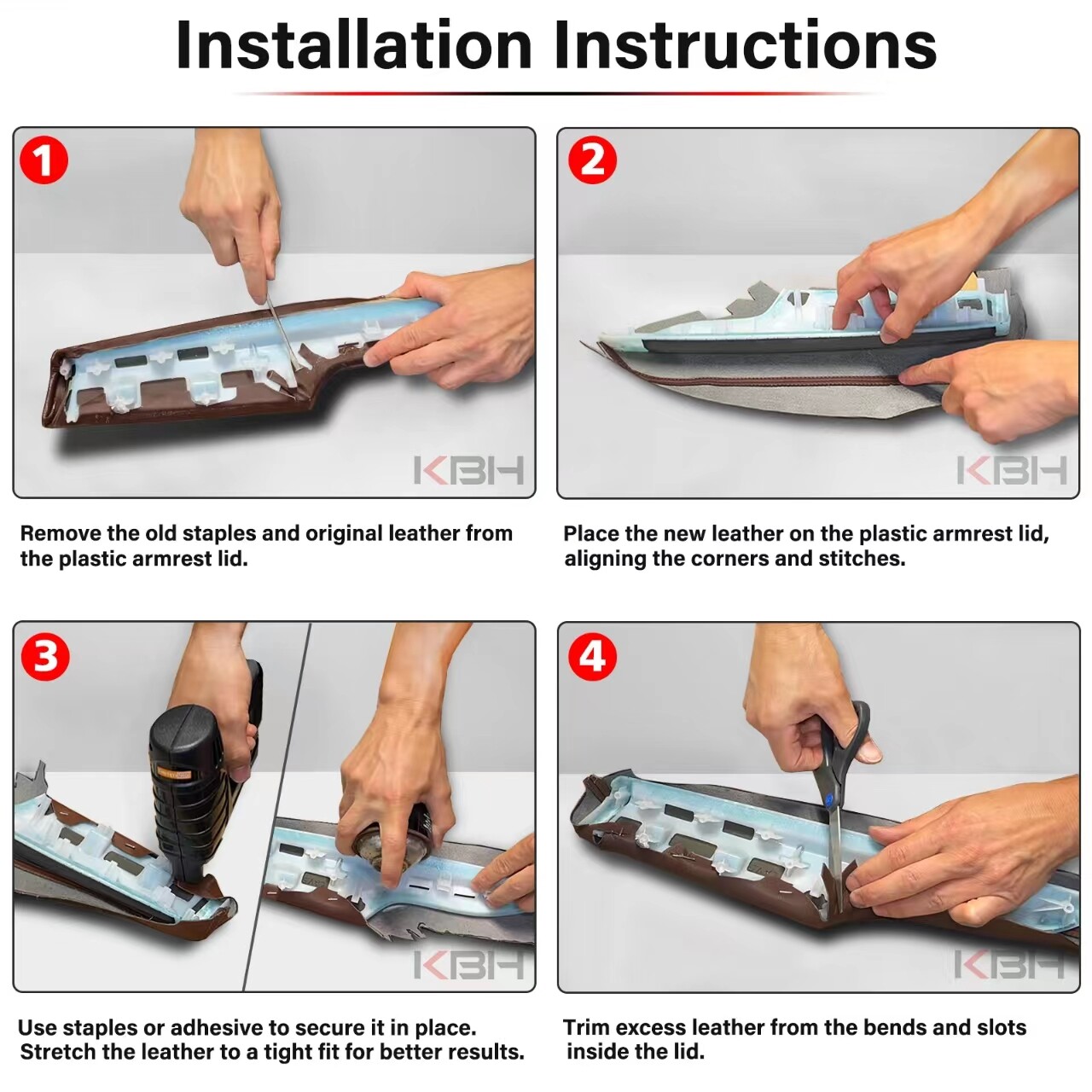Fits 2013-2018 Toyota Avalon Console Lid Armrest & Door Panel Cover Trim Black