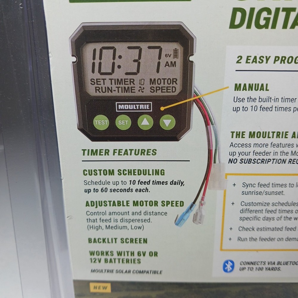 Moultrie Universal Digital Timer III - Deer Feeder Timer BLUETOOTH 6 OR 12 Volt