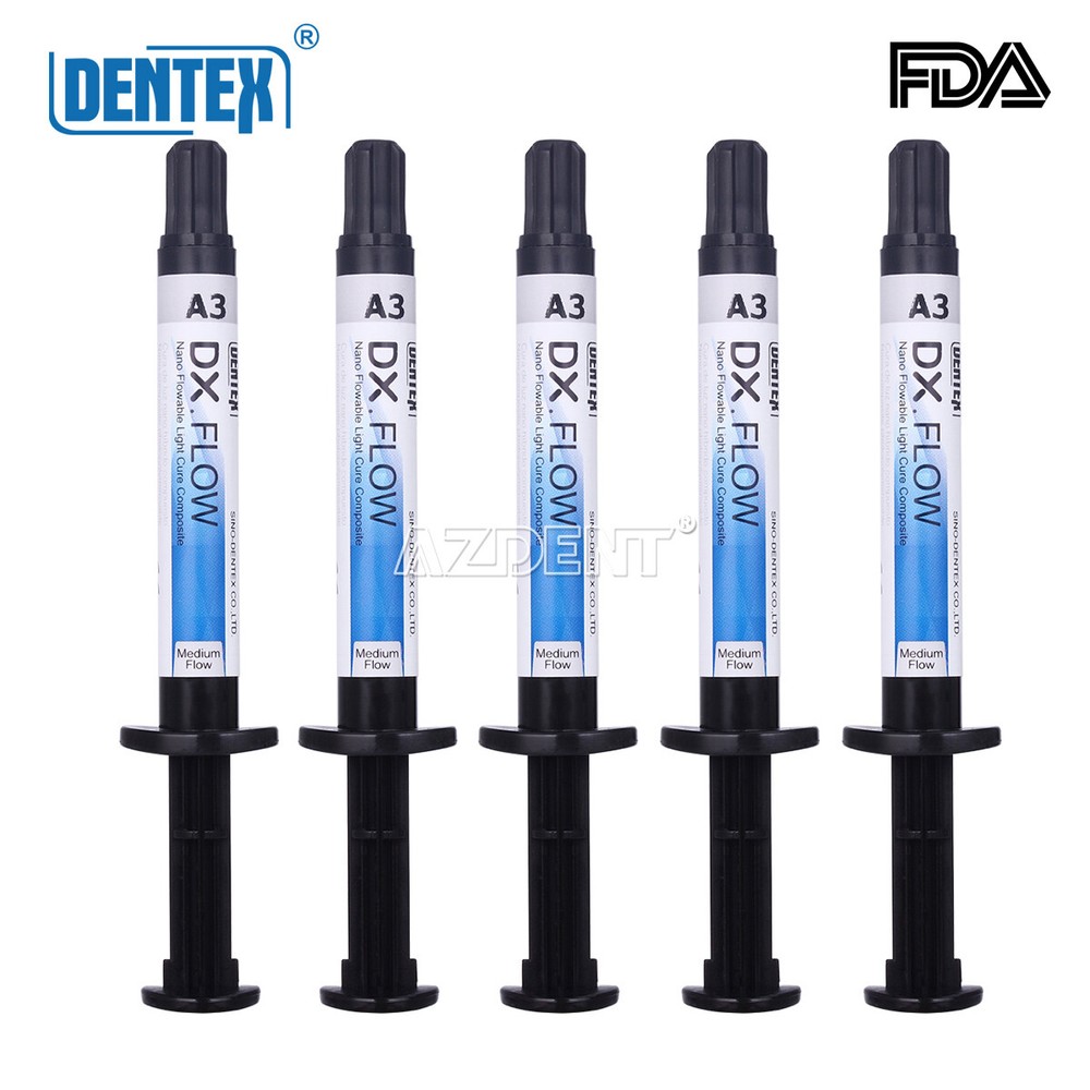 Dentex Dental Flowable Light Cure Composite Resin Low Flow/Medium Flow A1 A2 A3