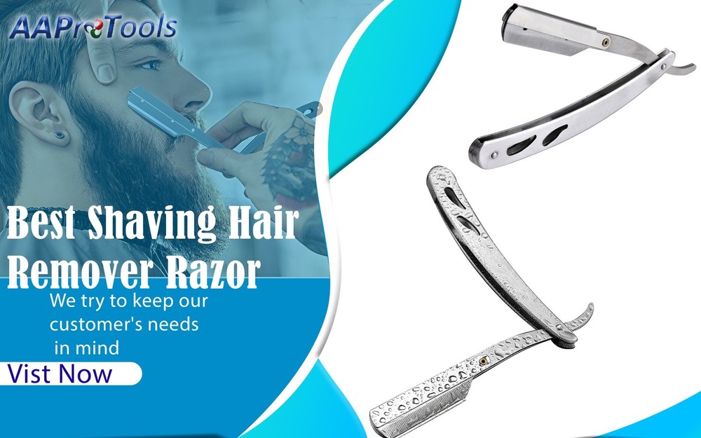 Professional Straight Edge Shaving Razor for Men with 100-Pack Replaceable Blade