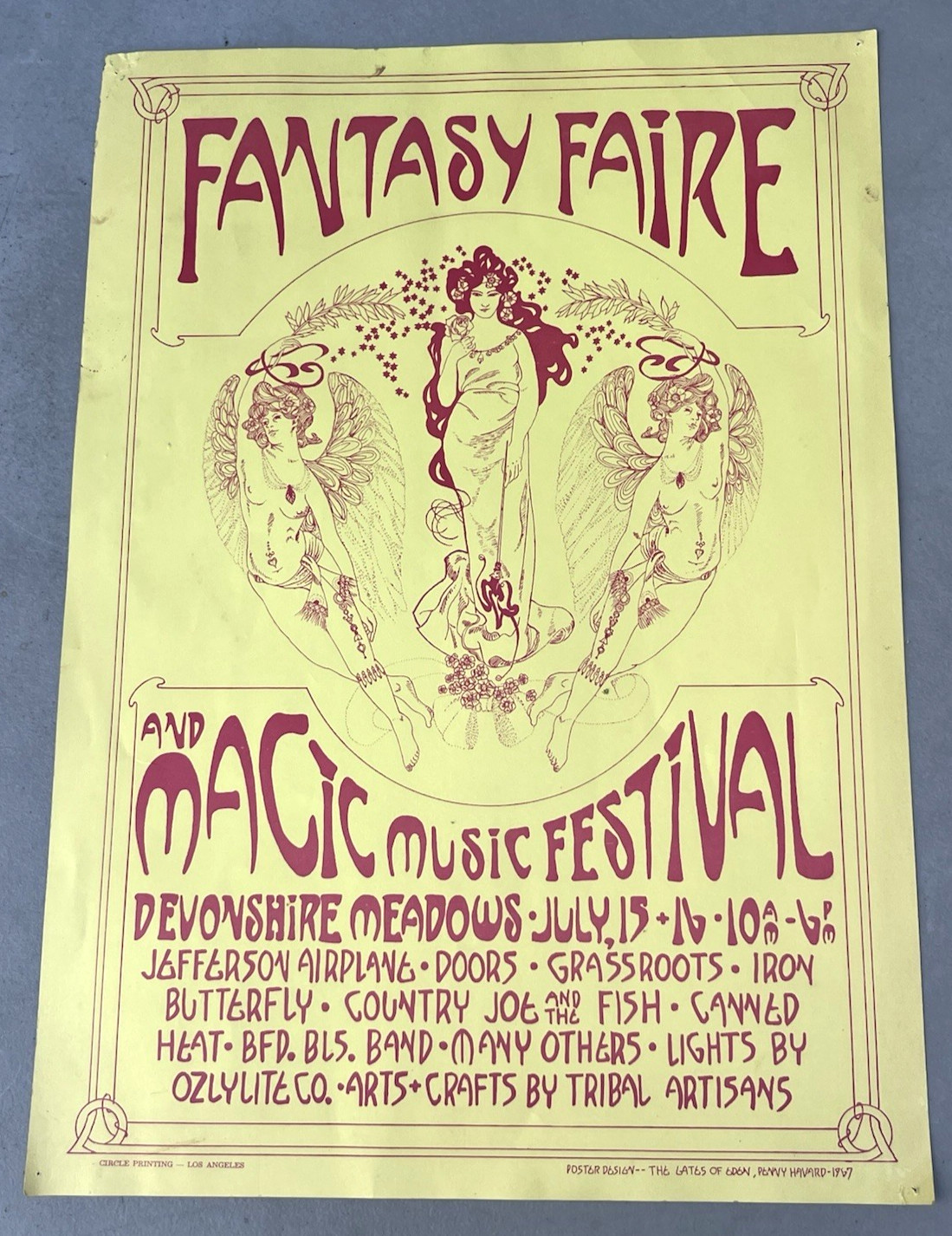 1967 Fantasy Faire and Magic Music Festival Original Concert Poster The Doors