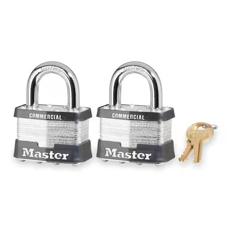 Master Lock 5Tcom Padlocks, Keyed Alike, Standard Shackle, Rectangular Steel