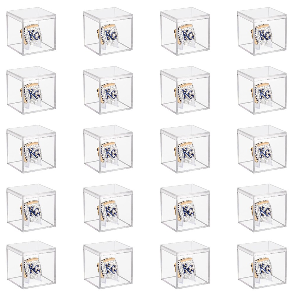 20 Pack Championship Ring Display Case Clear Acrylic 20 Pack, 20