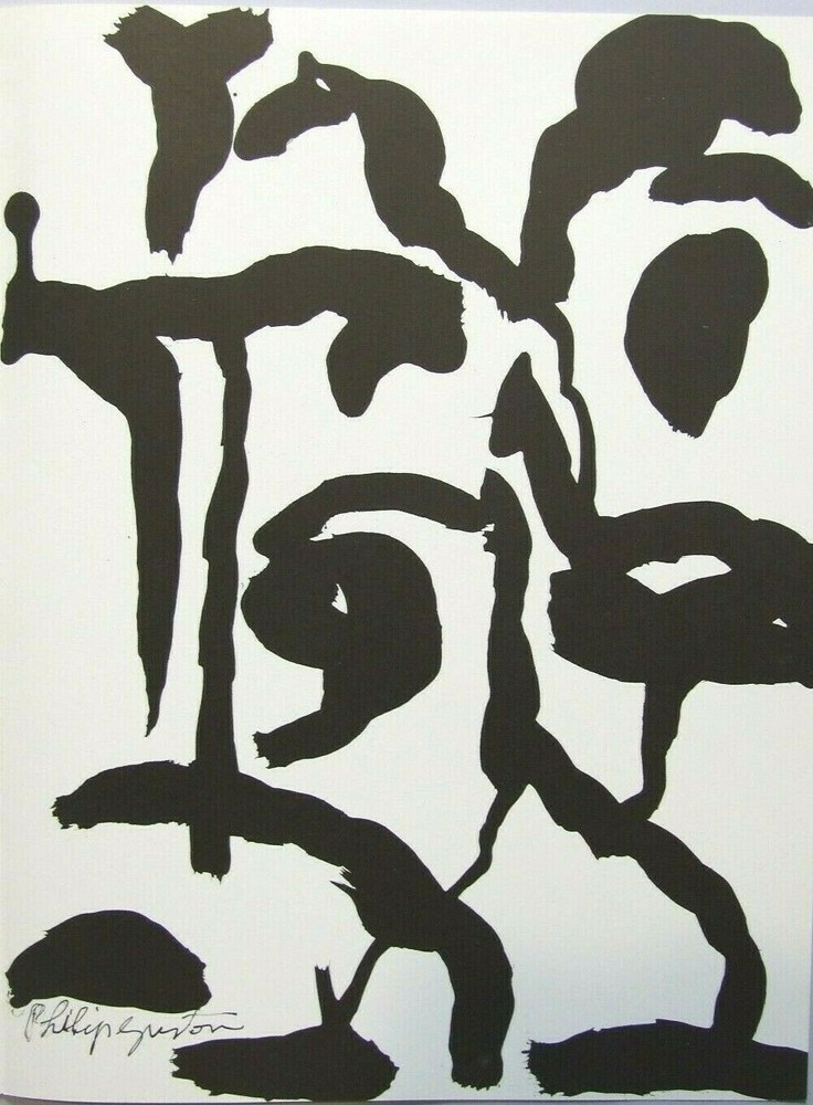 PHILIP GUSTON ltd ed original lithograph 1967 Frank O'Hara MoMA OH18-2 #3