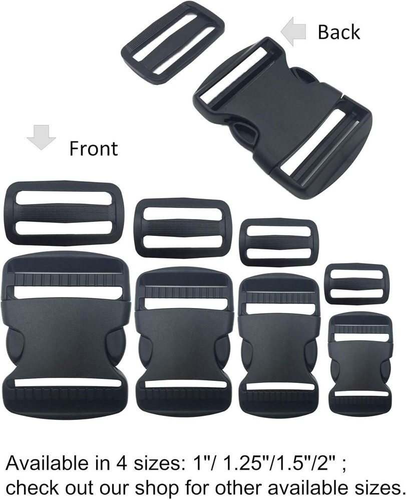 EesTeck 2 Set 2 Inch Flat Dual Adjustable Plastic Quick Side 2"-2 Pack