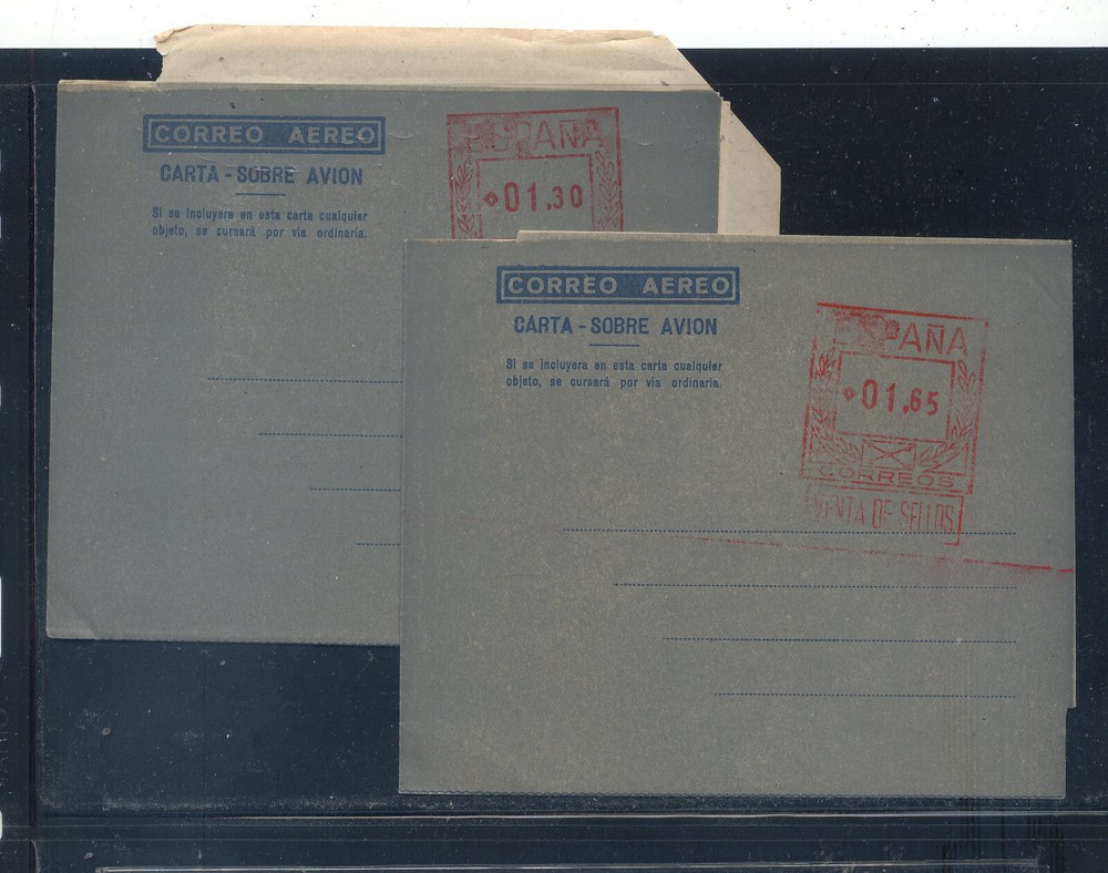 Spain   2  air letter sheets  unused