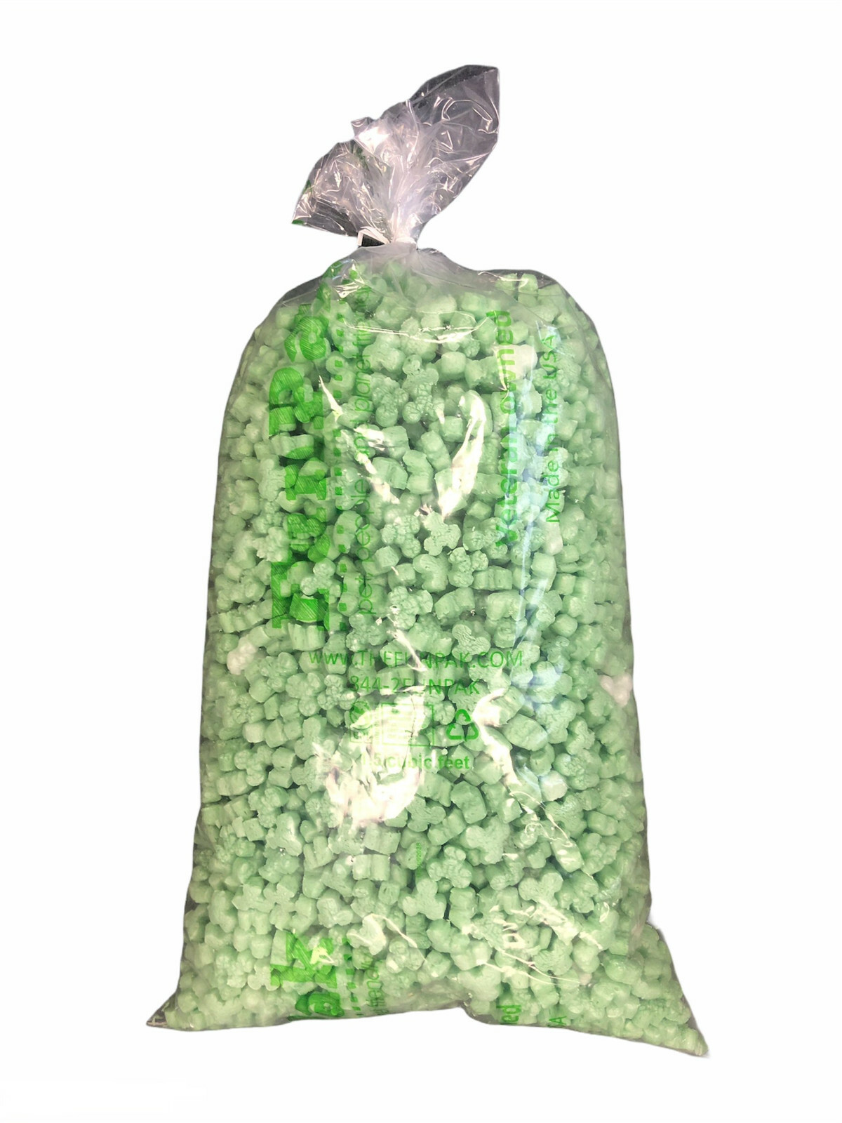 FunPak Packing Peanuts Green Shamrocks 1.5 cu ft Compostable Biodegradable
