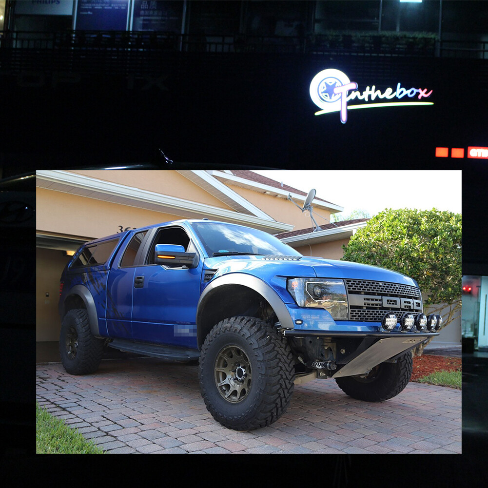 For 09-14 Ford F-150 Smoked LED Side Mirror Turn Signal Marker Reflector Lights