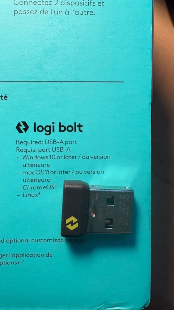 Logitech Bolt USB-A Receiver – Wireless Dongle for Logi Bolt Devices