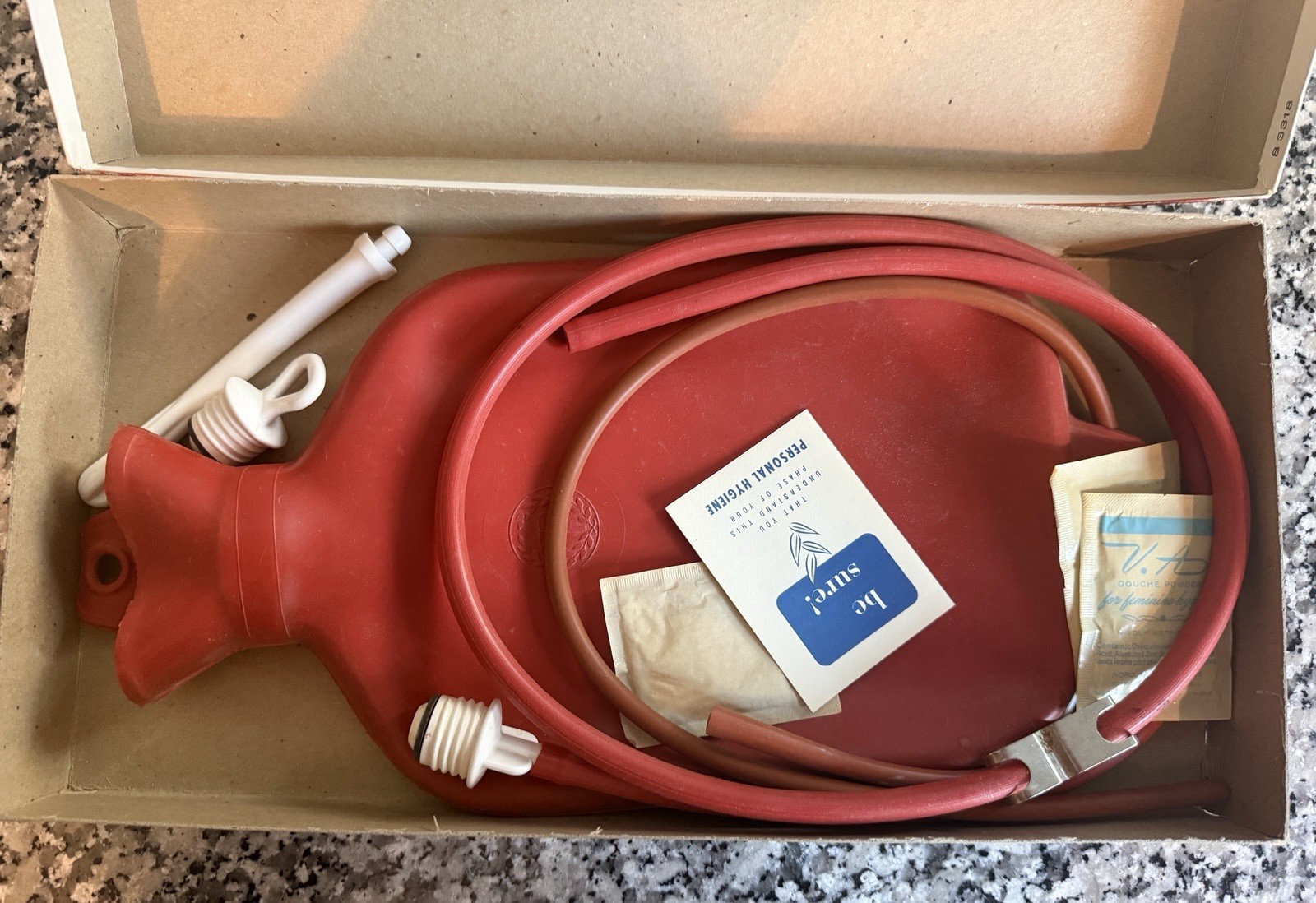 Vintage St. Regis Combination Syringe + Hot Water Bottle  Enema Fountain Syringe