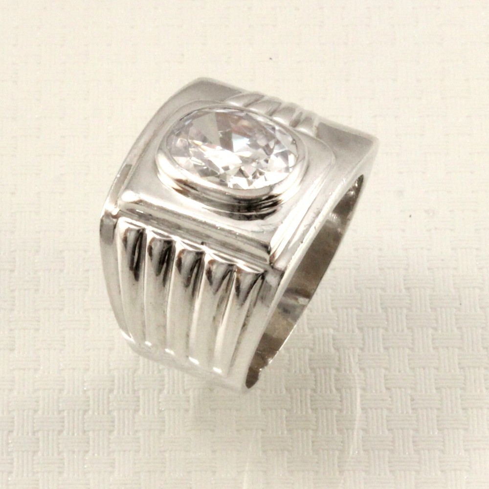 Solid Sterling Silver .925 Handmade Cubic Zirconia Solitaire Ring TPJ