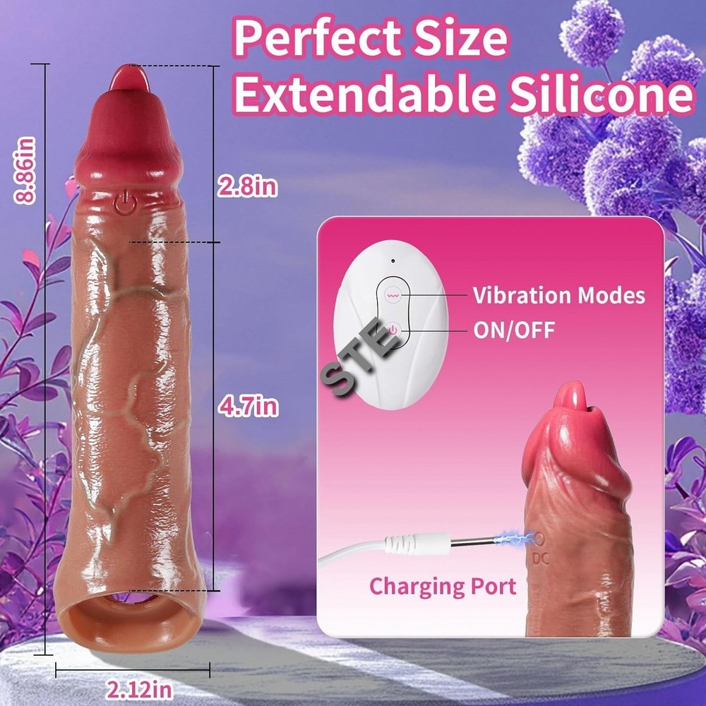 Premium Penis Pump Realistic Sleeve Extender 9 Pulse Modes Remote Control