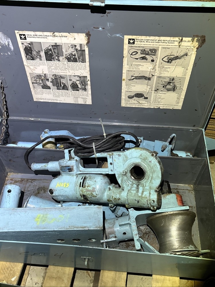 Ideal Wire And Cable Pulling System, Vintage Reversing Cable Puller 31-830 Set 4