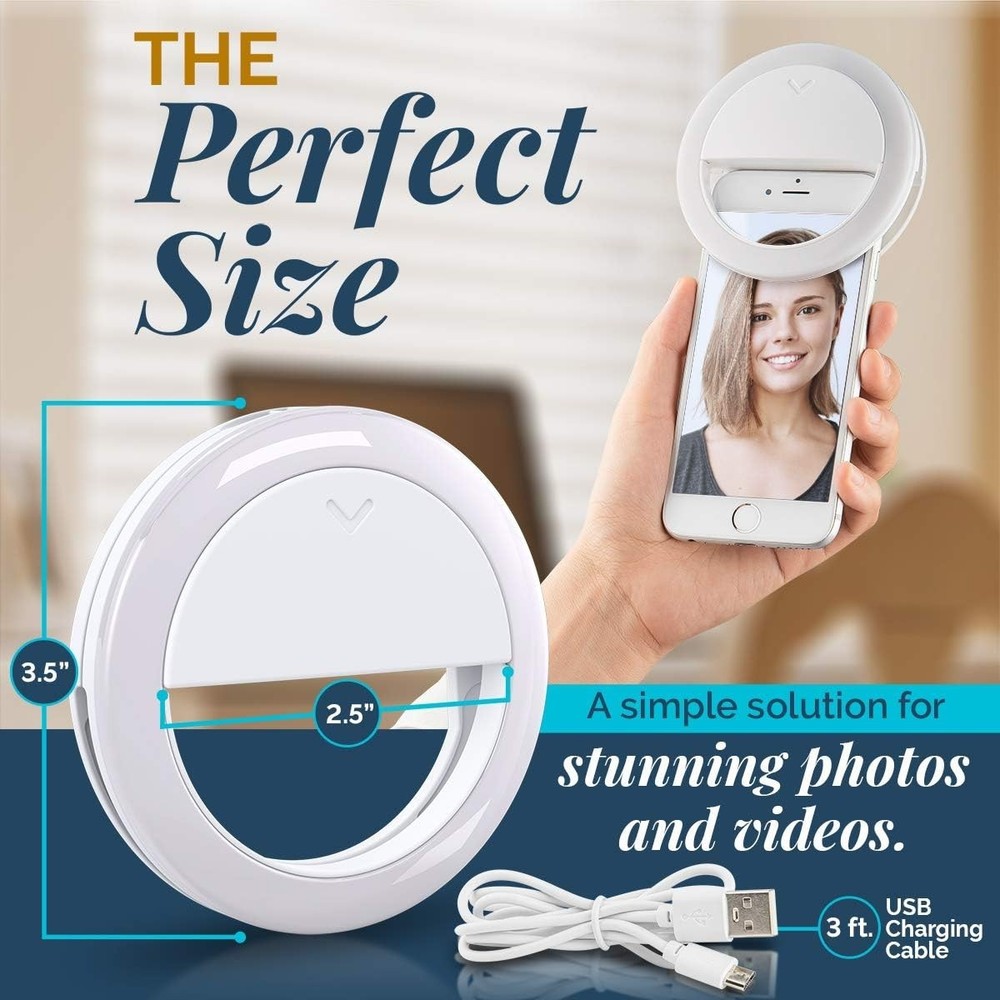 GearLight Selfie Ring Light for Computer or Phone - Rechargeable, Webcam &Video