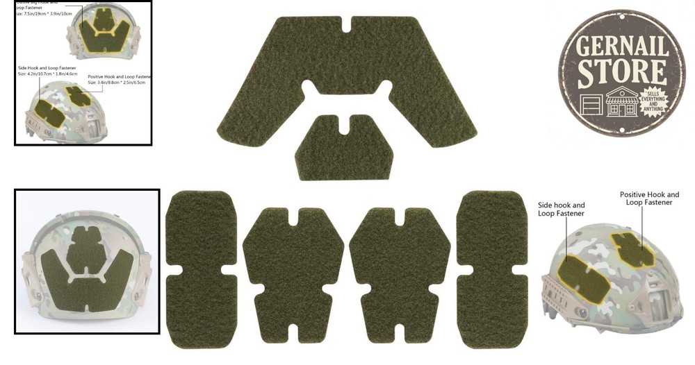 Customizable Hook & Loop Fastener Set for Tactical ACH/MICH Helmets | 6 Panels