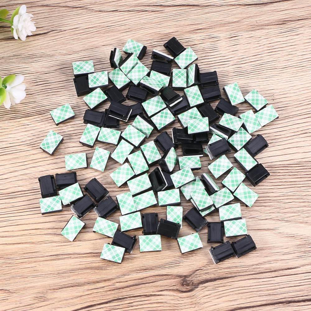 Cable Tie Holders 100pcs Black Clips for Organization