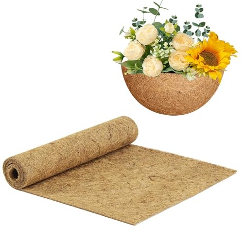 12X60 Inch Natural Coco Liner Roll, Coco Liners for Planters for Window Box