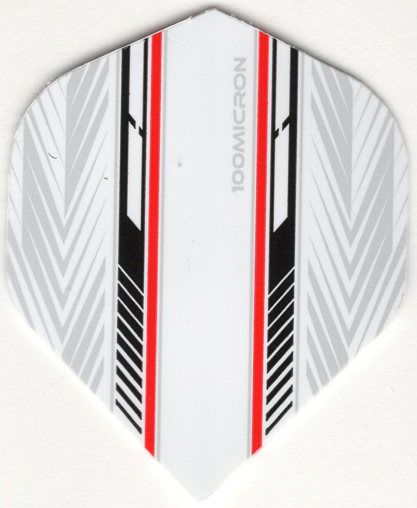 MACH 5 - BLACK, WHITE & RED Dart Flights: 3 per set