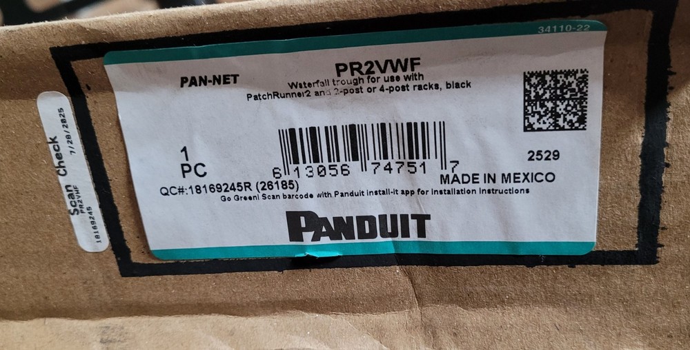 Panduit - PR2VWF - Panduit PatchRunner2 Trough - Waterfall Trough NEW