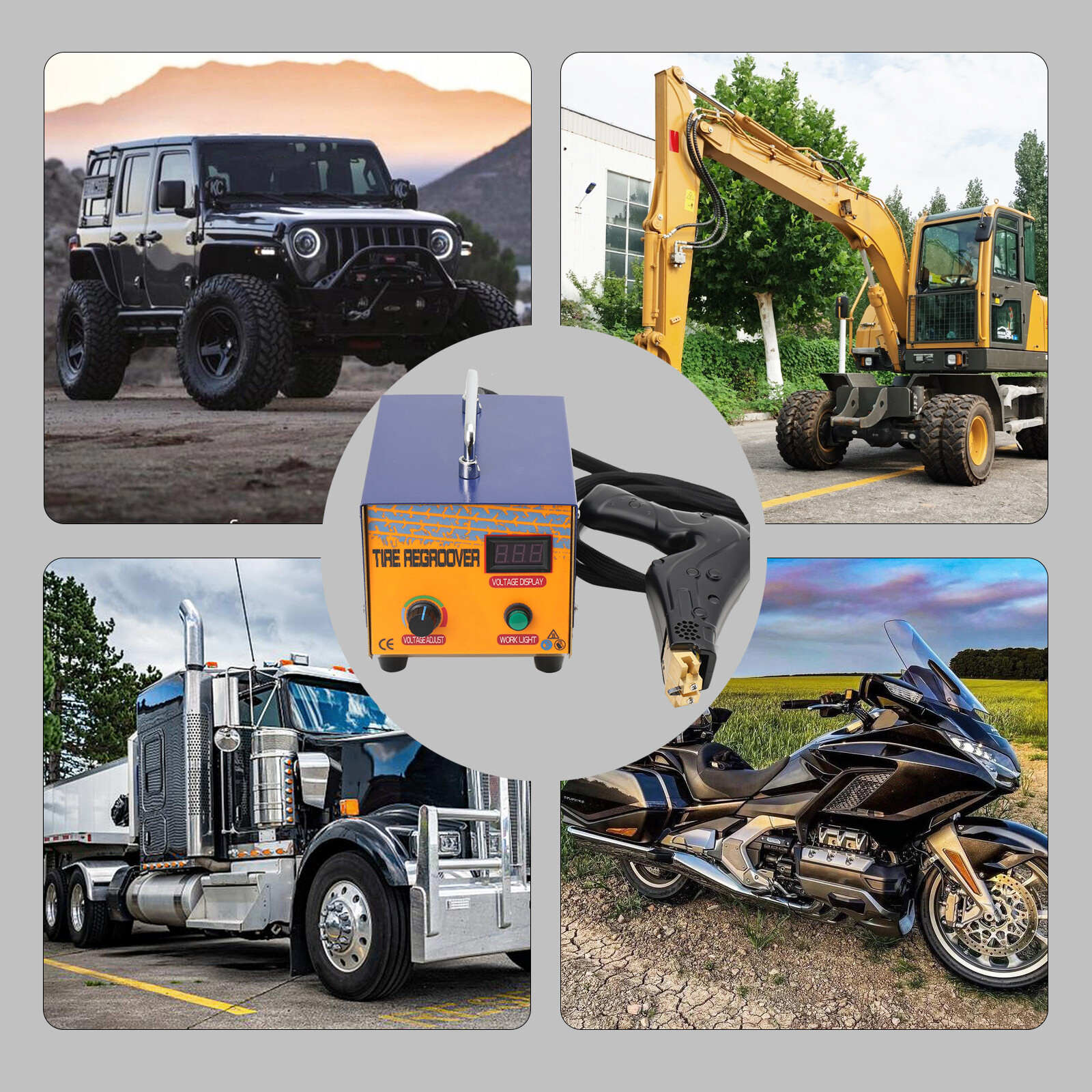 1000W Truck Tire Groover Rubber Cutter Regroover Tyre Grooving Machine + Blades