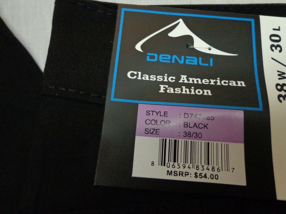 DENALI Black Technical Stretch Pants NWT 38/30 MSRP $54