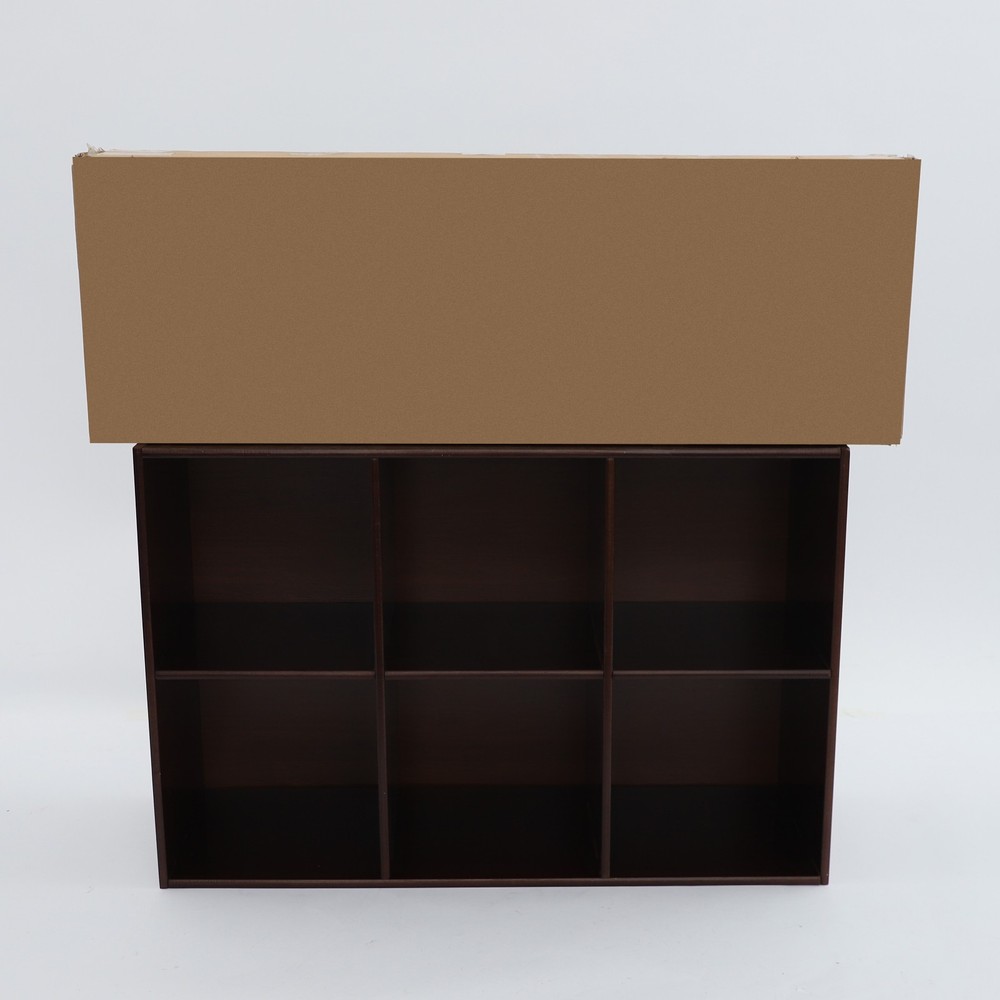 Solid Wood Bookcase Brown Floor Bookshelf Cube Storage Organizer Storage Shelves