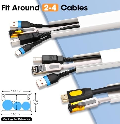 116in Cord Hider Kit Paintable Cable Raceway White