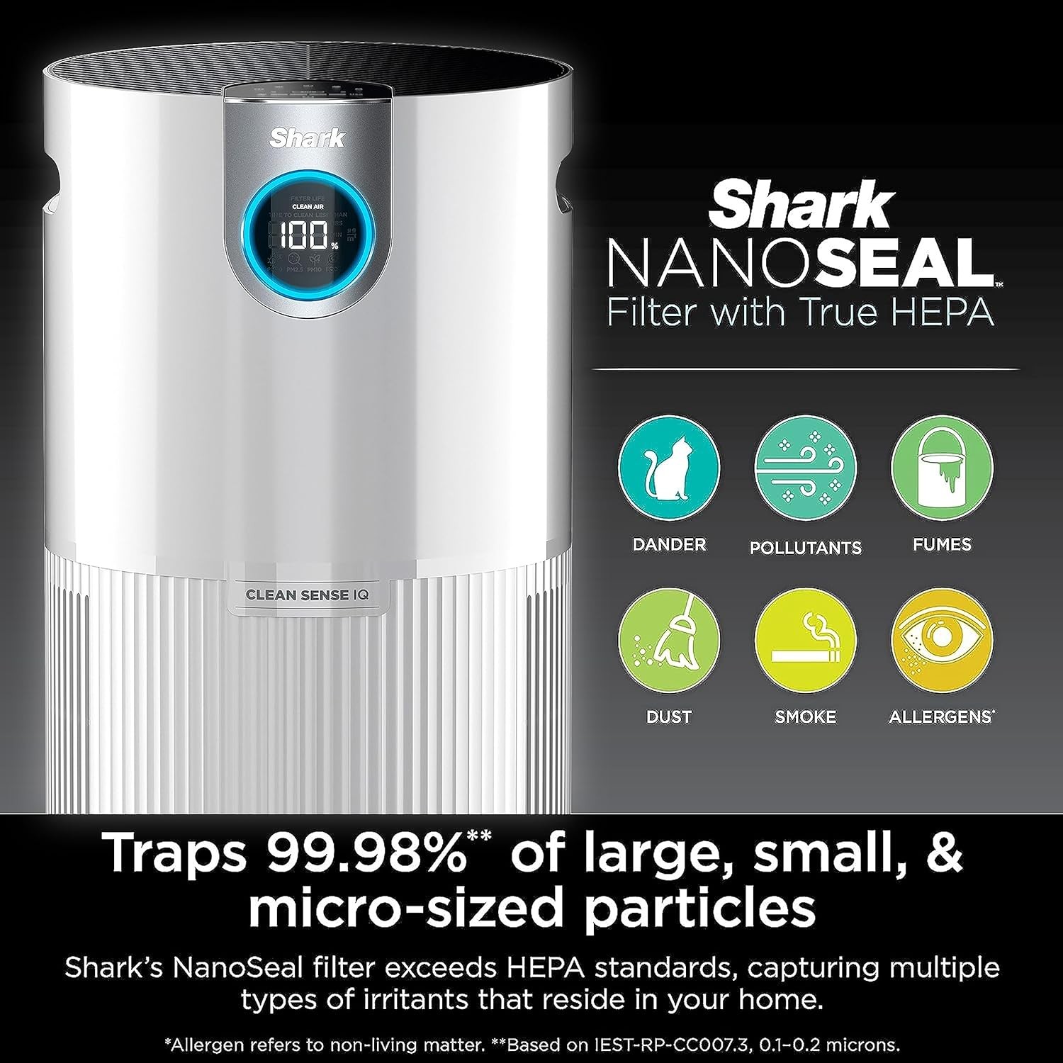 Shark R-UA205 Nanoseal HEPA Air Purifier,1350 Sq.Ft.,White-Certified Refurbished