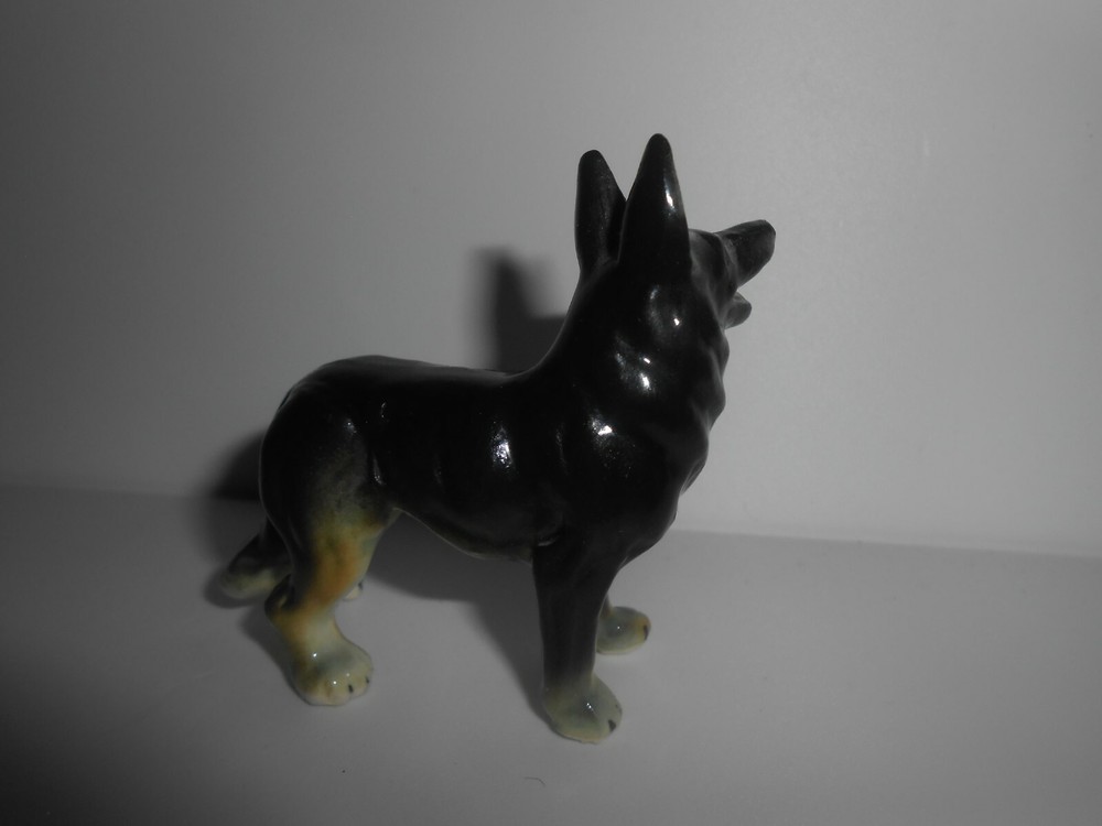 German Shepherd Miniature Figure Bone China
